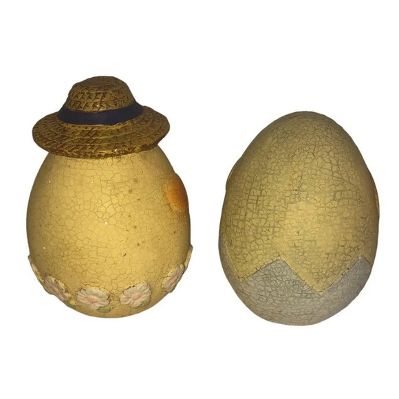 UNKNOWN Easter Male & Female Chick Eggs Spring Holiday Decorations Crackled - Picture 4 of 5